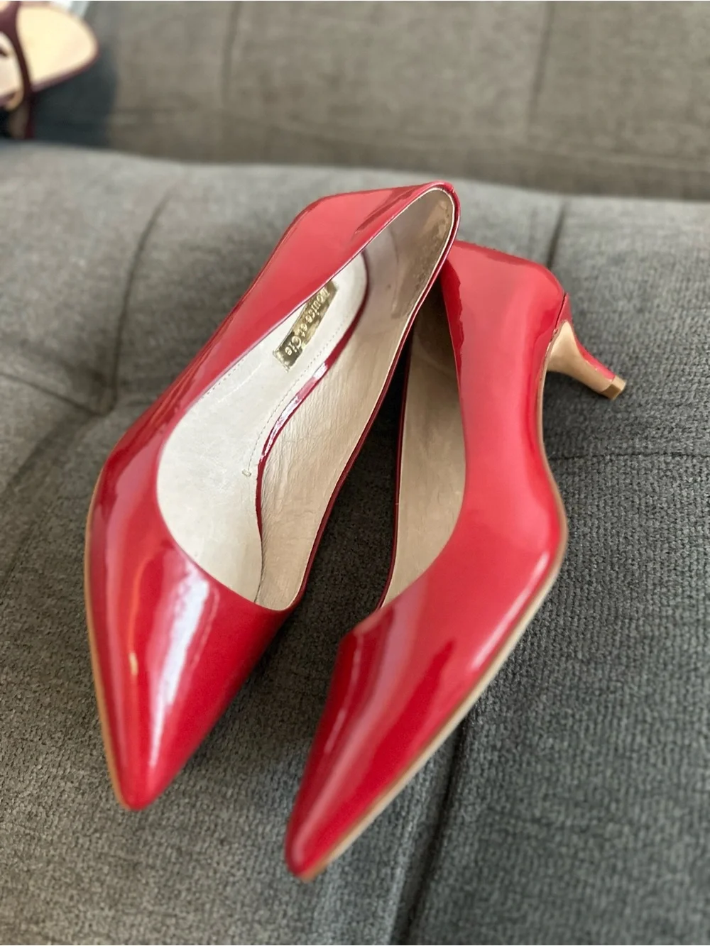 Louise et Cie Red Patent Pointed Toe Pumps